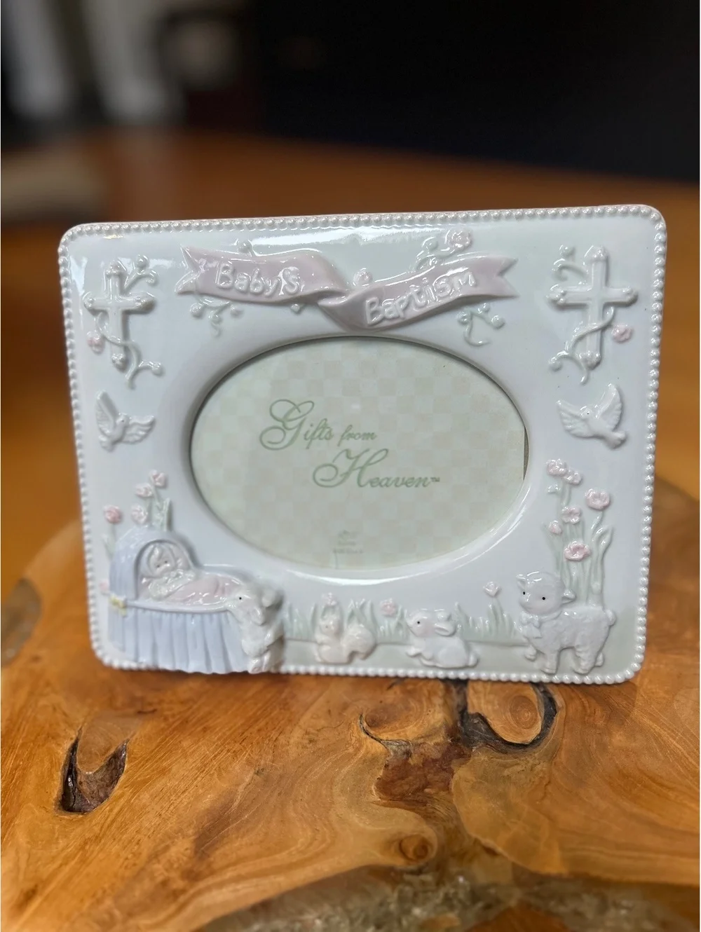 Russ Baby's Baptism Ceramic Picture Frame Gifts from Heaven 3.5 x 5